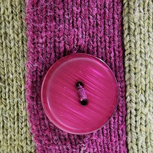 Cj Banks VTG  Tri Color Block Knit Cardigan Sweater with oversized buttons W Sm - Picture 7 of 11